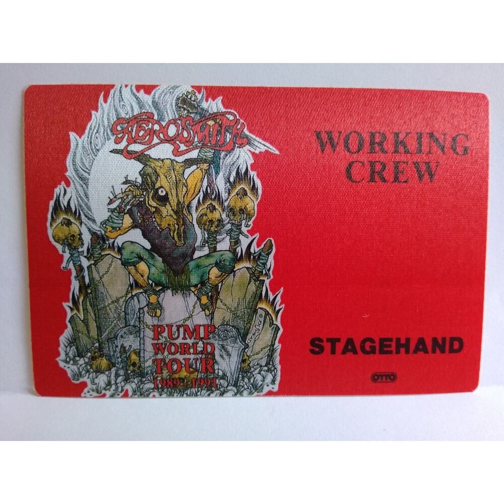 Aerosmith Backstage Pass 1989 - 1991 Pump Tour Hard Rock Demon Skulls Tombstone